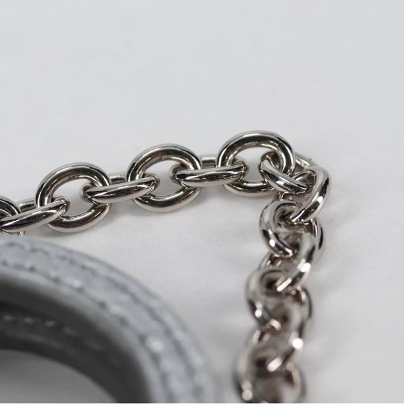 New Tiffany & Co. Return To Tiffany Micro Nano Silver Leather Bag Charm Chain - Picture 6 of 15